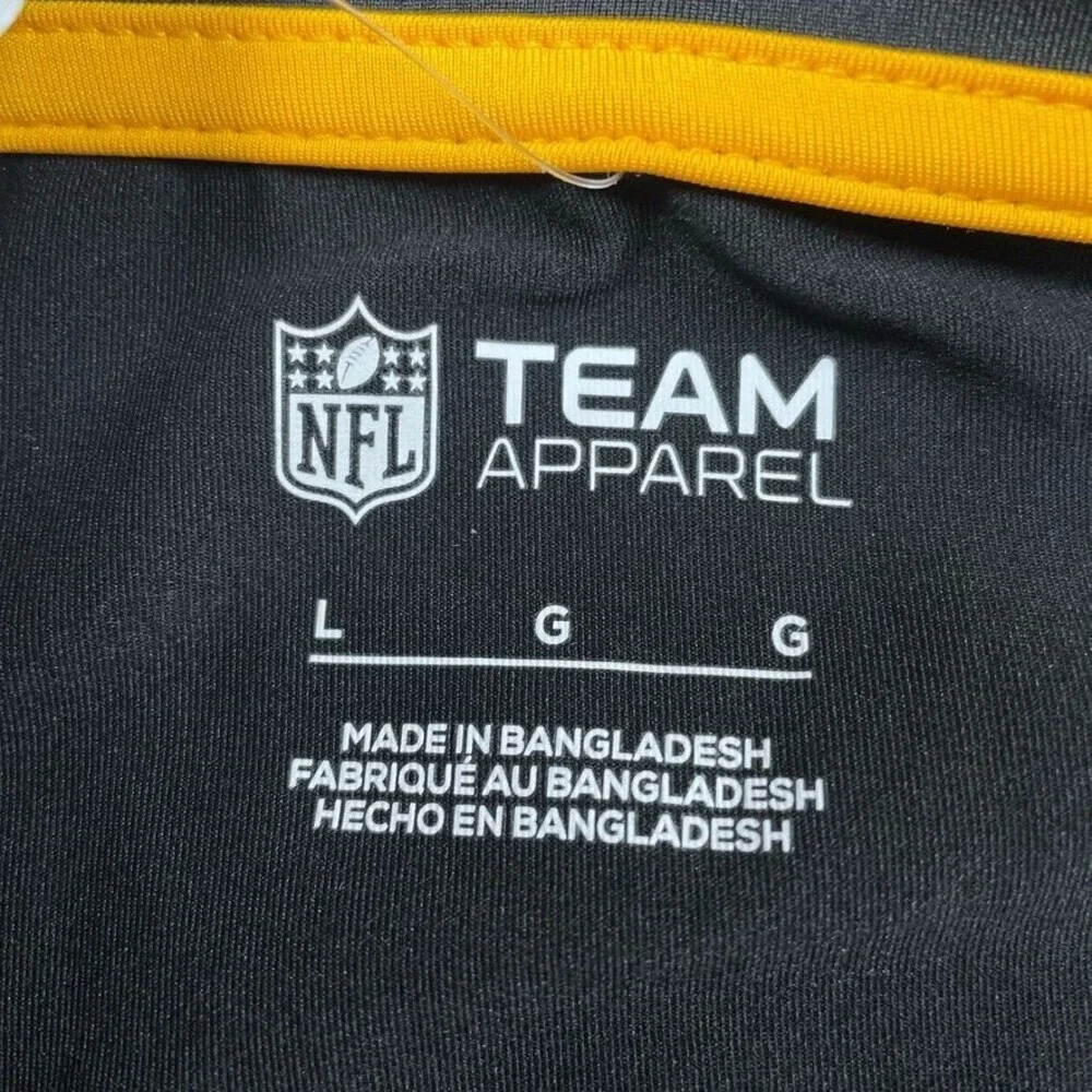 NFL Steelers Team Apparel Mens Polo Shirt Black Large Polyester d0717 - Picture 2 of 8